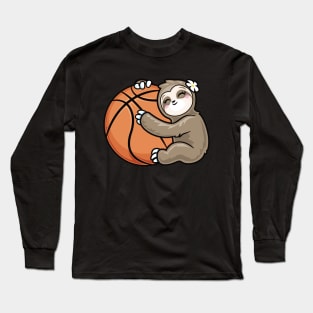 Cute Girl Sloth Basketball Long Sleeve T-Shirt